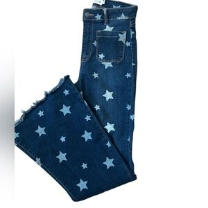 Cello Star Print High-Rise Flare Jeans - Bell Bottom Stretch Denim Size 7